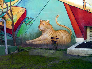 mural detail, lion