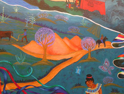 Chiapas Mural, back of City Lights Books, 2