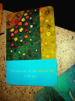 "The Measure of My Success Is My Joy" card, close-up