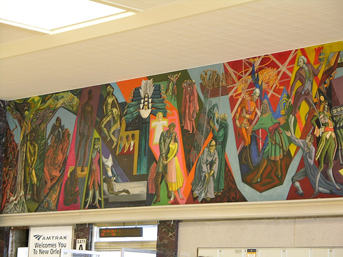 WPA murals in New Orleans station
