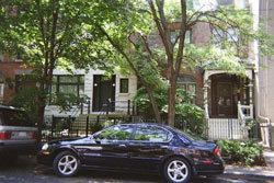 the Nissan parked for free in a near North Side neighborhood of sumptuous brownstones.