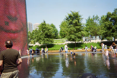 water wall park and fountain