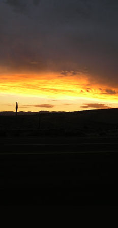 sunset, hwy 50, nevada desert