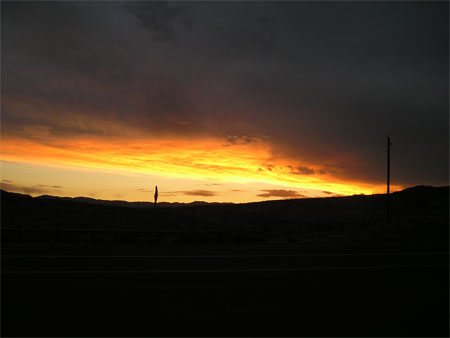 sunset on 50 east of Carson City