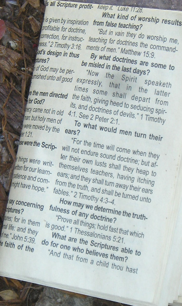 bible tract close-up