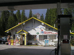 rustic gas station