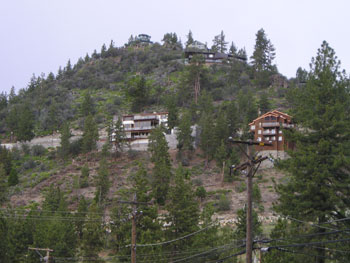 charming chalets stud a hill, outskirts of Lake Tahoe, Nevada