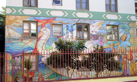 chinese mural, 655 Pacific, Chinatown, SF