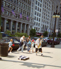 saxaphonist with body english, Mich Ave